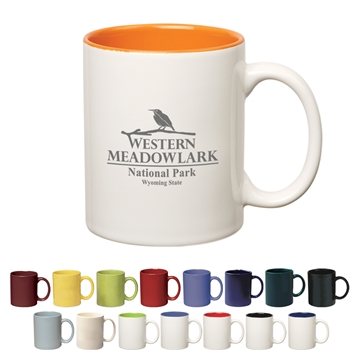 11 oz Colored Stoneware Mug With C Handle