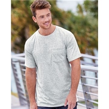 Fruit of the Loom Heavy Cotton HD T Shirt with a Left Chest Pocket