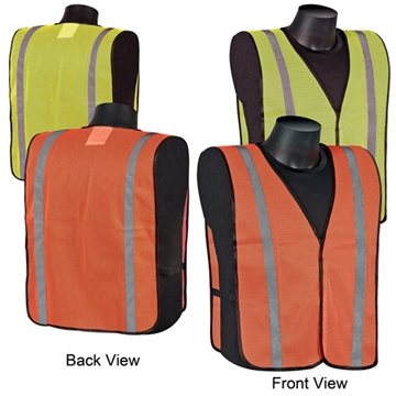 Mesh safety vest with stripes