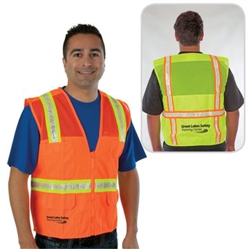 Traditional Surveyor Safety Vest Mesh Top Solid Bottom