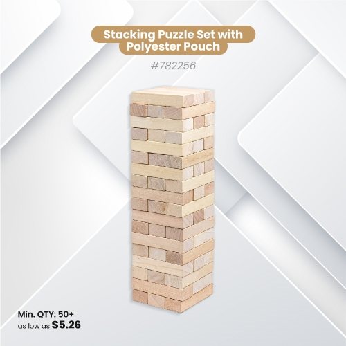 Stacking Puzzle Set with Polyester Pouch