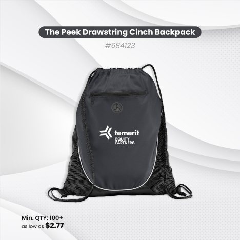 Polyester Multi Color The Peek Drawstring Cinch Backpack