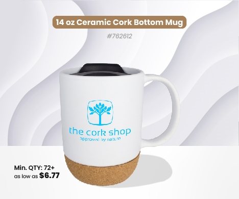 14 oz Ceramic Cork Bottom Mug