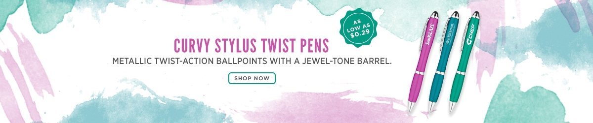 Curvy Stylus Twist Pen - Metallic