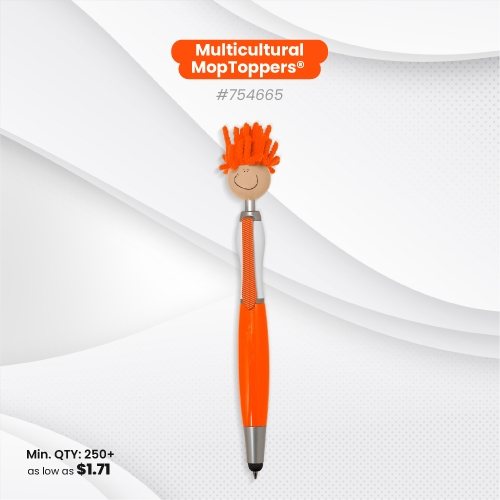 Multicultural MopToppers® Screen Cleaner with Stylus Pen (Tan Skin Color)