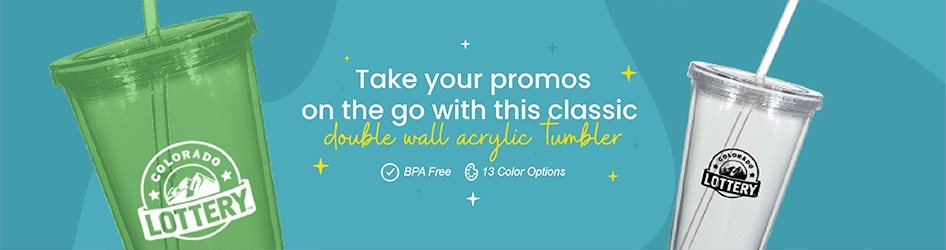 16 Oz Double Wall Acrylic Tumbler With Straw