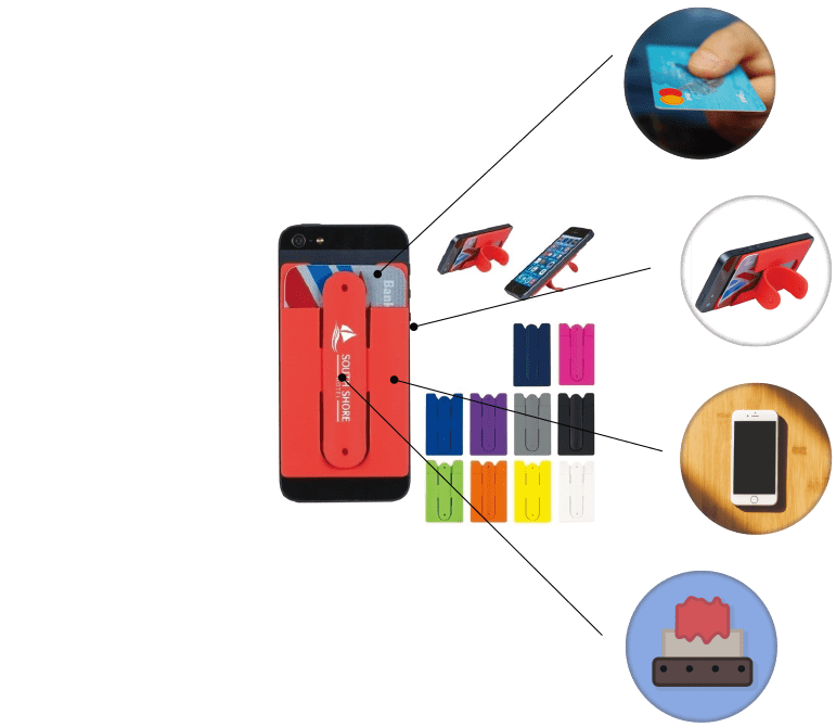 Features of the sillicone phone wallet stand