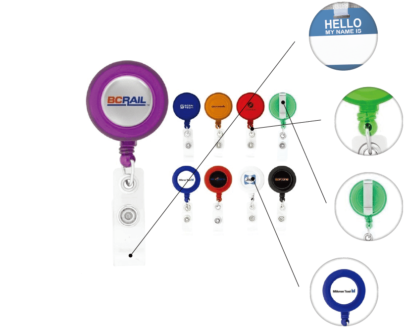Promotional Round-Shaped Retractable Badge Holder $0.89
