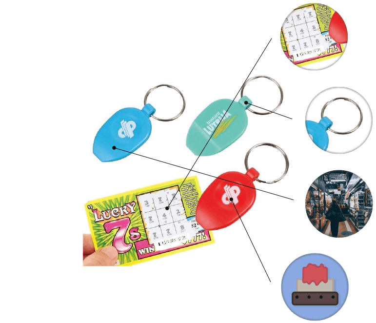 Promotional Lottery Scratcher Keychain