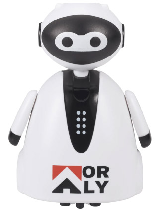 Robot toy with logo
