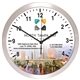 10 Brushed Metal Wall Clock with Glass Lens