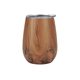 10 oz Stainless Steel Wood Tone Stemless Wine Glass