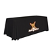 aerial view a black 6 serged closed - back standard table throw cover, image 1 of 2
