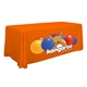 aerial view a orange-pms 1505 6 serged closed - back standard table throw cover, image 1 of 2
