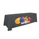 a charcoal-pms 425 8 serged open - back polyester standard table throw