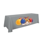 a gray-pms 422 8 serged open - back polyester standard table throw