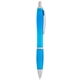 aerial view a translucent teal the nash comfort grip ballpoint click pen, image 1 of 3