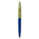 a royal barrel & metallic green cap gold trim pens