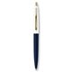 a navy blue barrel & white cap gold trim pens