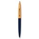 a navy blue barrel & creamsicle cap gold trim pens