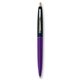 a purple barrel & navy blue cap gold trim pens