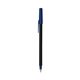 a black barrel & navy blue trim bic round stic ballpoint pen - promotional pens