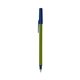 a metallic green barrel & navy blue trim bic round stic ballpoint pen - promotional pens