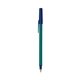 a teal barrel & navy blue trim bic round stic ballpoint pen - promotional pens