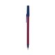 a burgundy barrel & navy blue trim bic round stic ballpoint pen - promotional pens