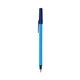 a blue barrel & navy blue trim bic round stic ballpoint pen - promotional pens