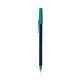 a navy blue barrel & teal trim bic round stic ballpoint pen - promotional pens