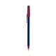 a navy blue barrel & burgundy trim bic round stic ballpoint pen - promotional pens