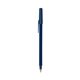 a navy blue barrel & metallic dark blue trim bic round stic ballpoint pen - promotional pens