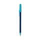 a navy blue barrel & blue trim bic round stic ballpoint pen - promotional pens