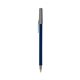 a navy blue barrel & silver trim bic round stic ballpoint pen - promotional pens
