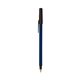 a navy blue barrel & espresso trim bic round stic ballpoint pen - promotional pens