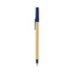 a cream barrel & navy blue trim bic round stic ballpoint pen - promotional pens