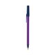 a purple barrel & navy blue trim bic round stic ballpoint pen - promotional pens