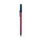 a metallic red barrel & navy blue trim bic round stic ballpoint pen - promotional pens
