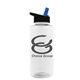 a clear bottle & black w/ blue spout lid the mountaineer - 36 oz tritan(tm) bottle with flip straw lid