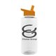 aerial view a clear bottle & orange lid the mountaineer - 36 oz tritan(tm) bottle with flip straw lid, image 1 of 2
