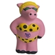 aerial view a pink/yellow/black cool beach pig stress reliever, image 1 of 5