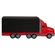 aerial view a red/black semi truck stress ball squeezie, image 1 of 5