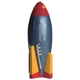aerial view a navy/yellow/red rocket stress reliever, image 1 of 5
