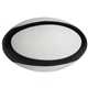 aerial view a white/black customizable rugby stress reliever, image 1 of 5