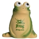 aerial view a green/white frog stress ball squeezie - stress reliever, image 1 of 6