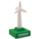 aerial view a white/green wind turbine stress reliever, image 1 of 4