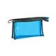 aerial view a blue zippered amenities bag, image 1 of 2