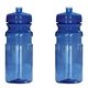 aerial view a blue ultra lite 20 oz sports bottle, image 1 of 2