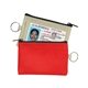 aerial view a red coin pouch w / id window split ring, image 1 of 2